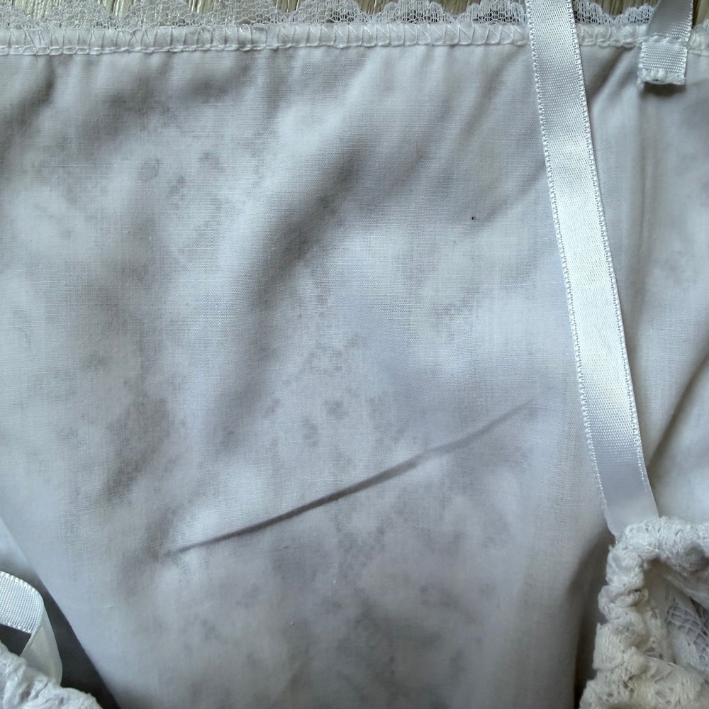 VTG L.A. Chic California Size Large Peplum Lace Cami White Made in USA - Picture 6 of 7